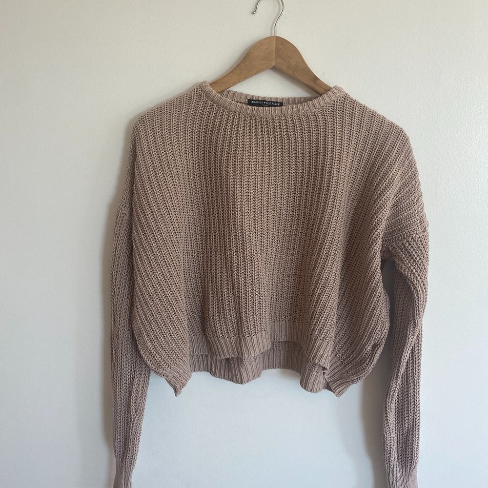 Brandy Melville Cropped Knit Blush color sweater